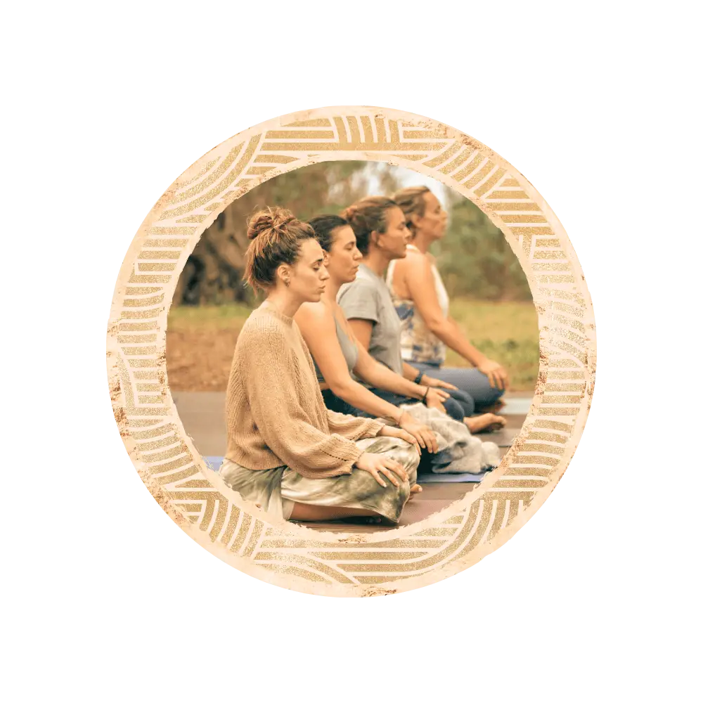 people doing a group meditation