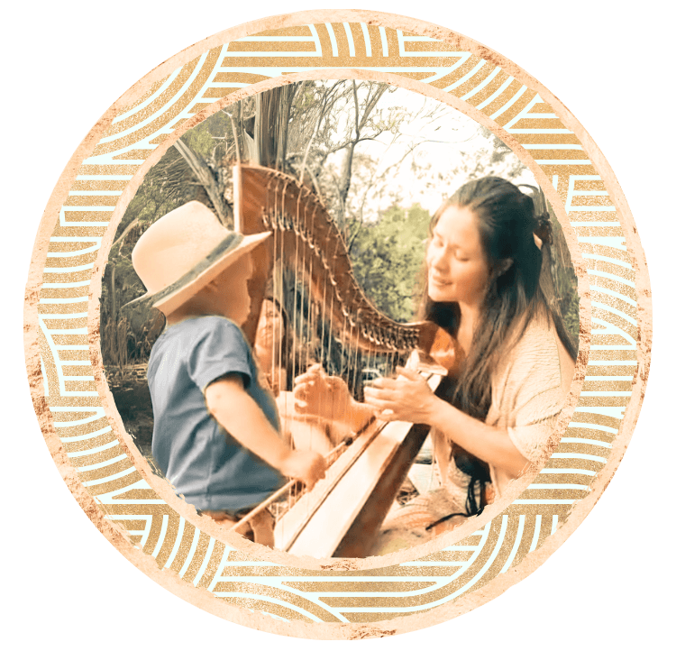 Charmaine Silk facilitating a song circle for children