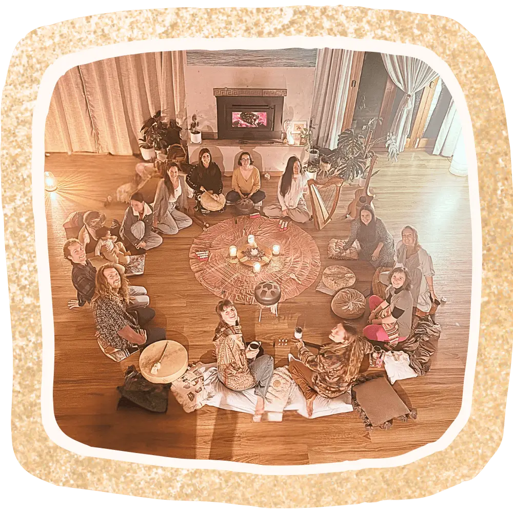 Charmaine Silk facilitating a song circle in Australia